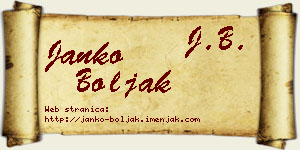 Janko Boljak vizit kartica